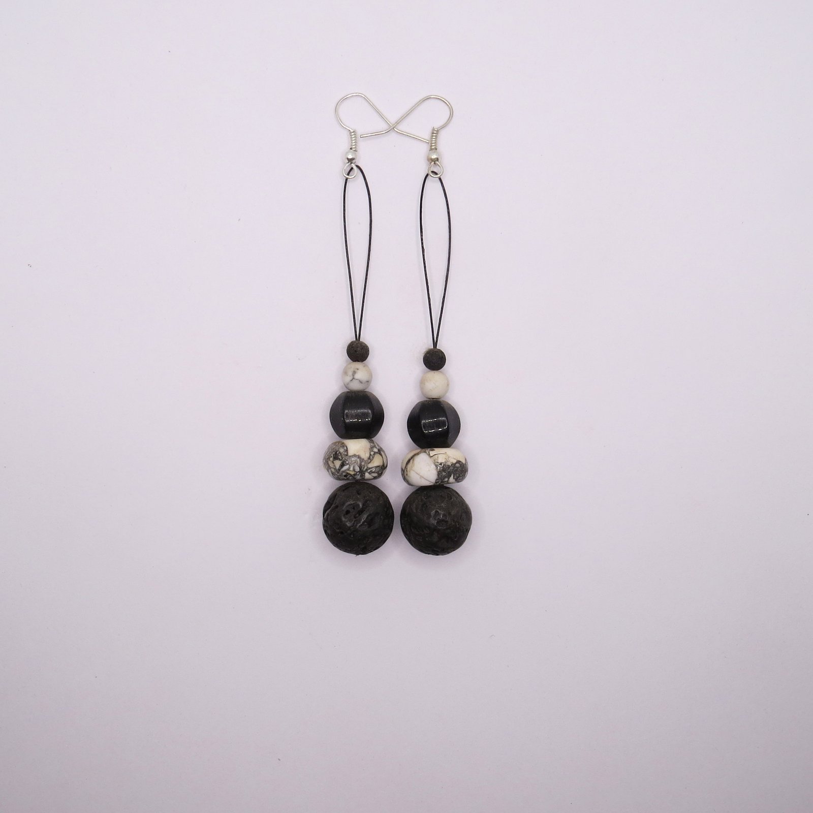 Elemental Shield Lava & Obsidian Earrings
